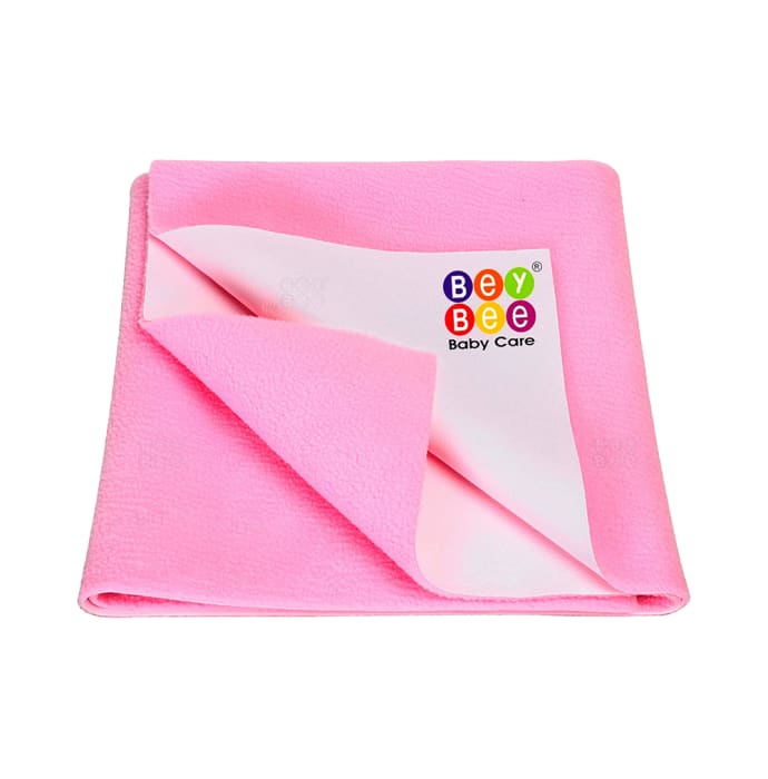 Bey Bee Waterproof Baby Bed Protector Dry Sheet for Toddlers (100cm X 70cm) Medium Pink