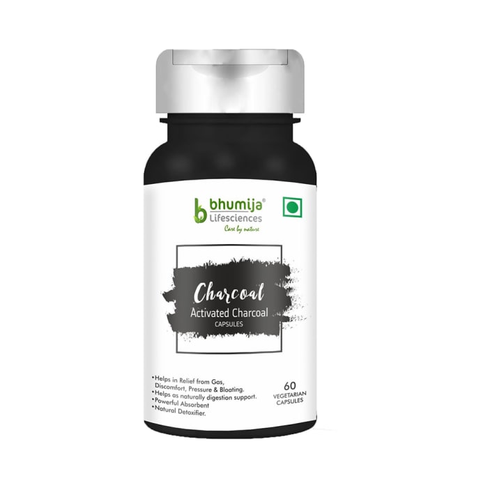 Bhumija Lifesciences Activated Charcoal 1000mg Vegetarian Capsule