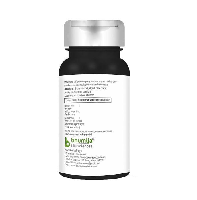 Bhumija Lifesciences Activated Charcoal 1000mg Vegetarian Capsule