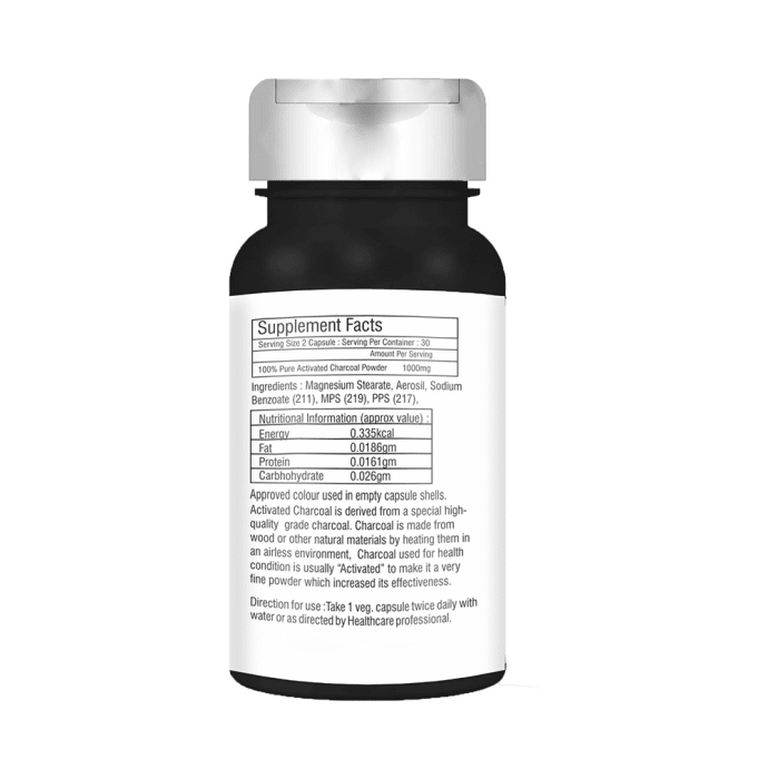 Bhumija Lifesciences Activated Charcoal 1000mg Vegetarian Capsule