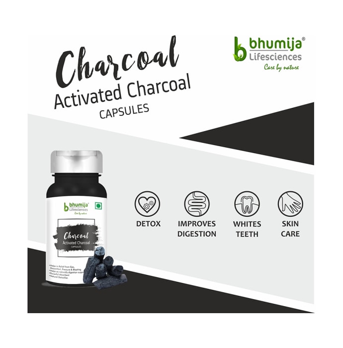 Bhumija Lifesciences Activated Charcoal 1000mg Vegetarian Capsule