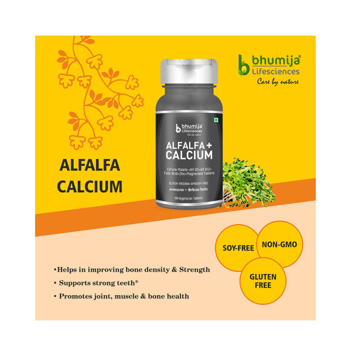 Bhumija Lifesciences Alfalfa Plus Calcium Vegetarian Tablet (60'S)