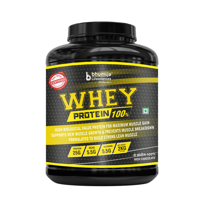 Bhumija Lifesciences Whey Protein 100% Rich Chocolate (2kg)