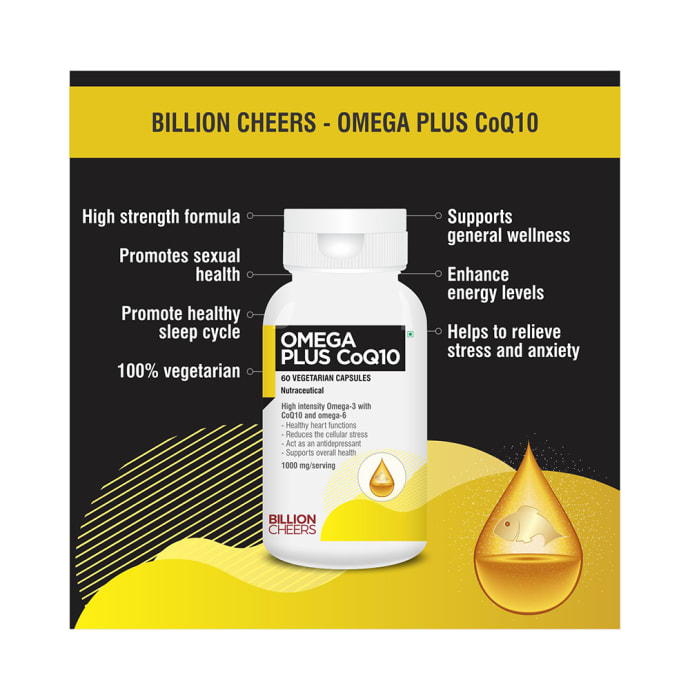 Billion Cheers Omega Plus CoQ10 Vegetarian Capsules