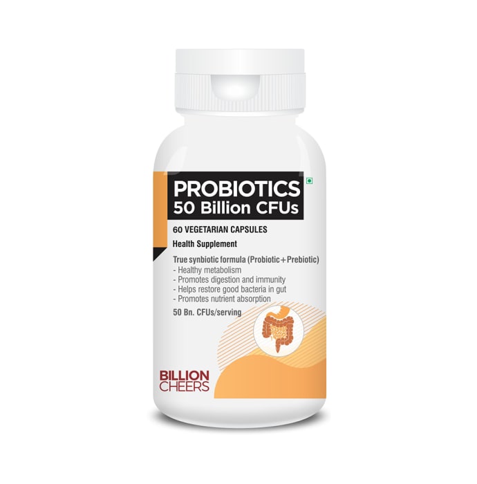 Billion Cheers Probiotics 50 Billion CFUs Vegetarian Capsules