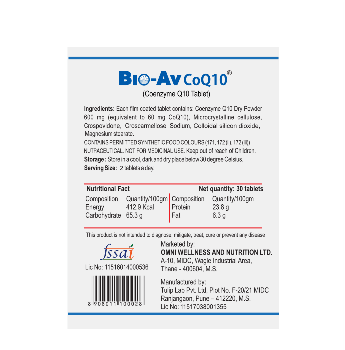 Bio-Av CoQ10 Tablet (30'S)