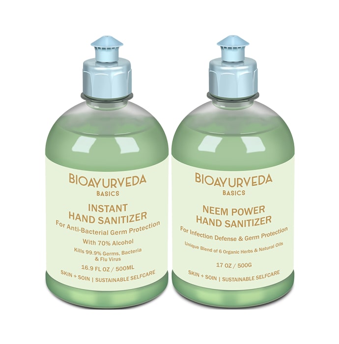 Bioayurveda Combo Pack of Neem Power Hand Sanitizer & Instant Hand Sanitizer (500gm Each)