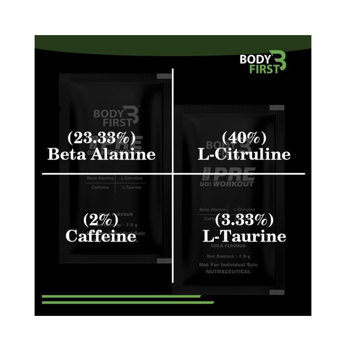 Body First 32 Go Pre Workout Sachet (7.5gm Each) Cola