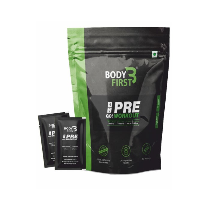 Body First 32 Go Pre Workout Sachet (7.5gm Each) Green Apple