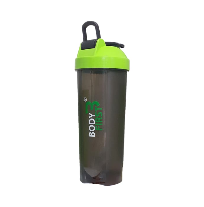 Body First Protein Shaker Bottle with Blending Ball (700ml) Black and Green