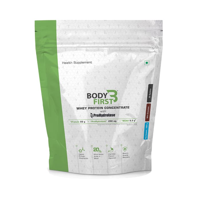 Body First Whey Protein Concentrate with ProHydrolase (32gm Each) Milk Chocolate