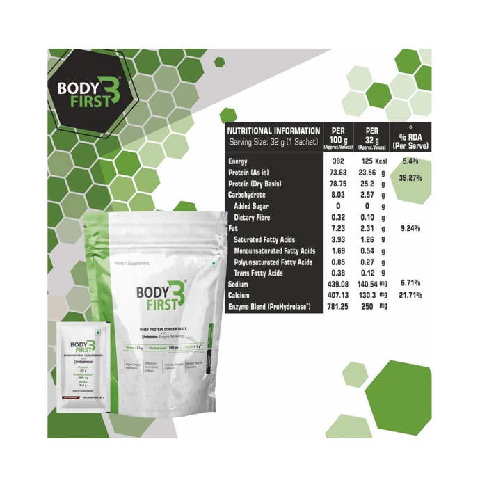 Body First Whey Protein Concentrate with Prohydrolase Enzyme Technology Milk Chocolate