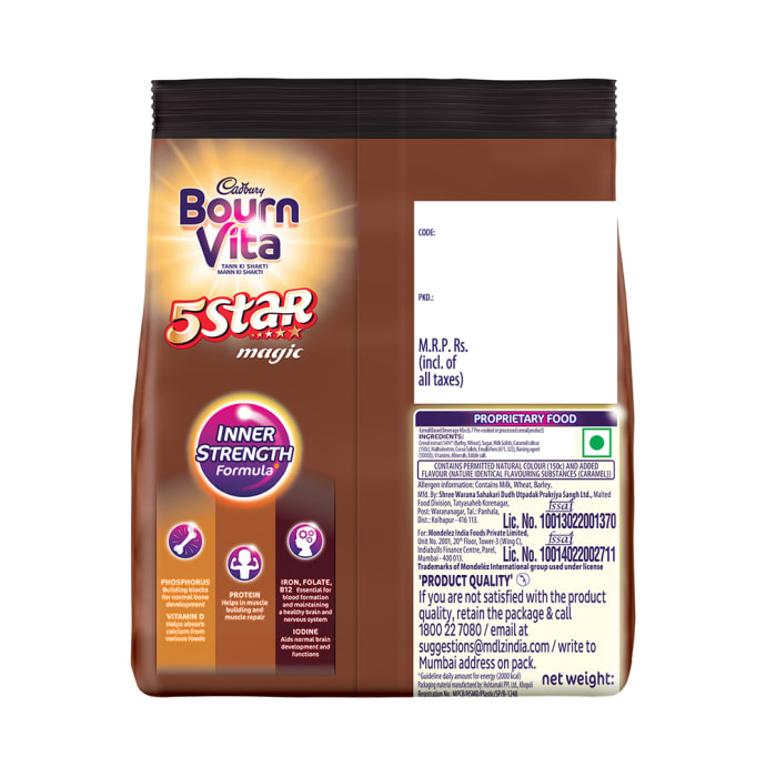 Cadbury Bournvita 5 Star Magic Health Drink Refill Pack (500gm)