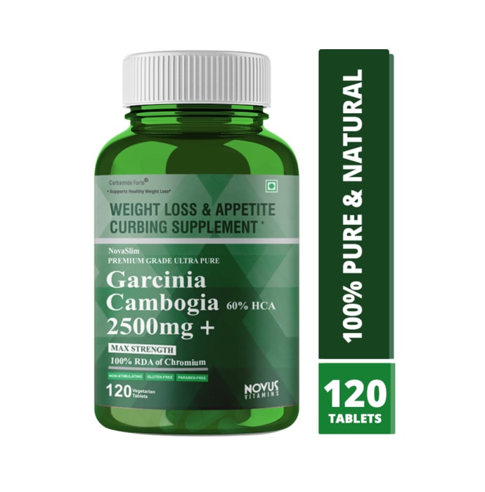 Carbamide Forte Garcinia Cambogia 60% HCA 2500mg + Max Strength 100% RDA of Chromium Vegetarian Tablet (120'S)