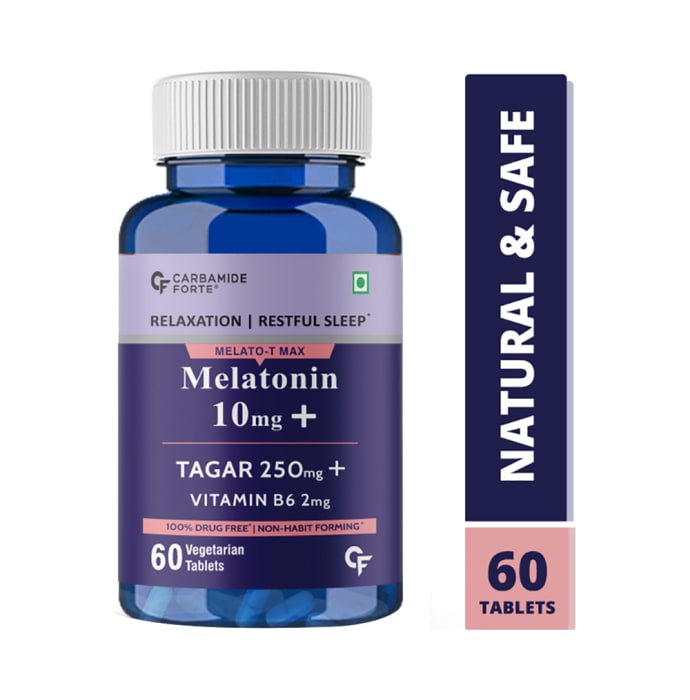 Carbamide Forte Melatonin 10mg + Tagar 250mg + Vitamin B6 2mg Vegetarian Tablet (60'S)