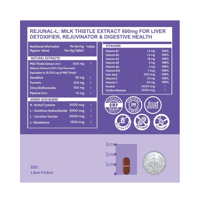 Carbamide Forte Milk Thistle Extract 600mg Vegetarian Tablet (120'S)