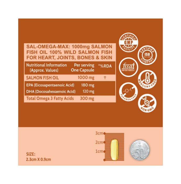 Carbamide Forte Salmon Fish Oil 1000mg Softgel Capsule (150'S)