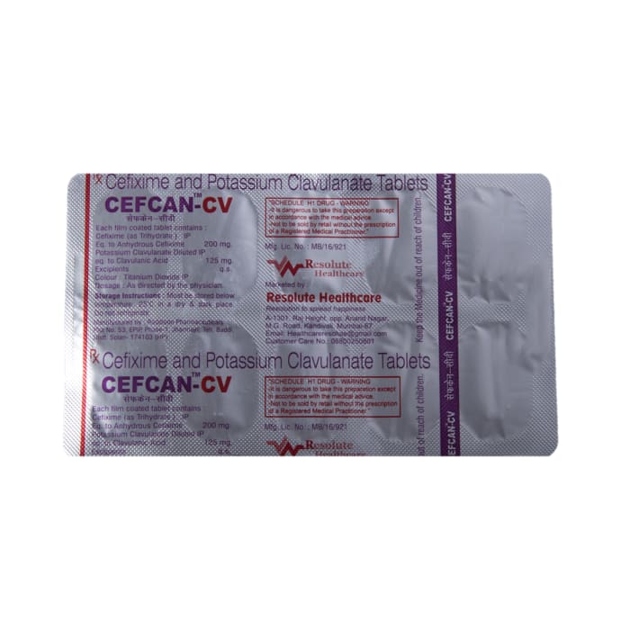 Cefcan-CV 200mg / 125mg Tablet (10'S)