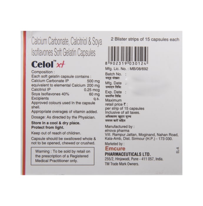 Celol -xt soft gelatin capsule (15'S)