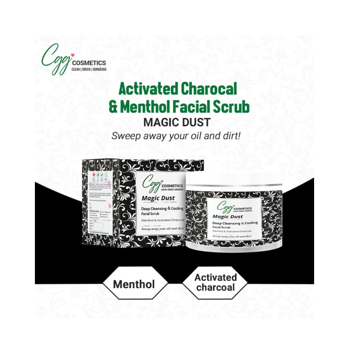 CGG Cosmetics Facial Scrub Magic Dust Menthol & Activated Charcoal (100gm)