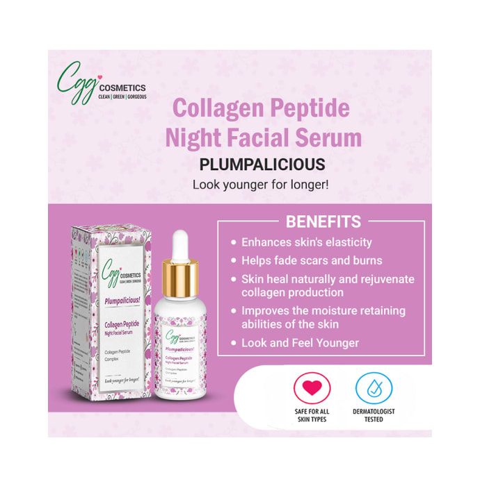 CGG Cosmetics Plumpalicious Collagen Peptide Night Facial Serum (30ml)