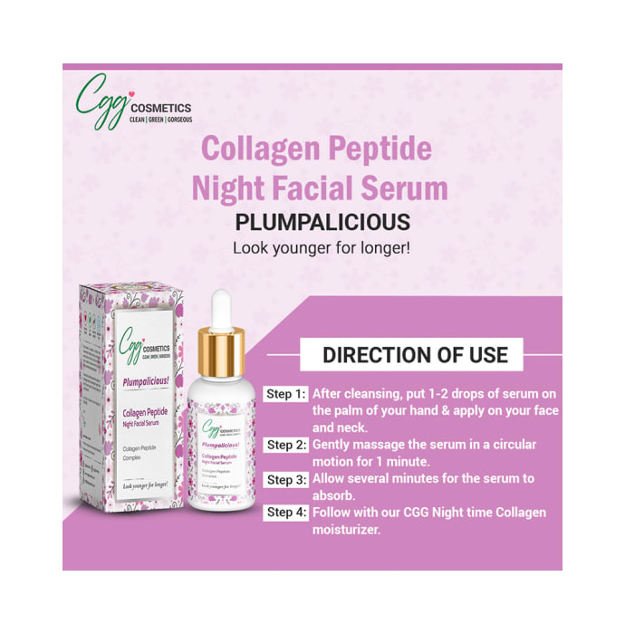 CGG Cosmetics Plumpalicious Collagen Peptide Night Facial Serum (30ml)