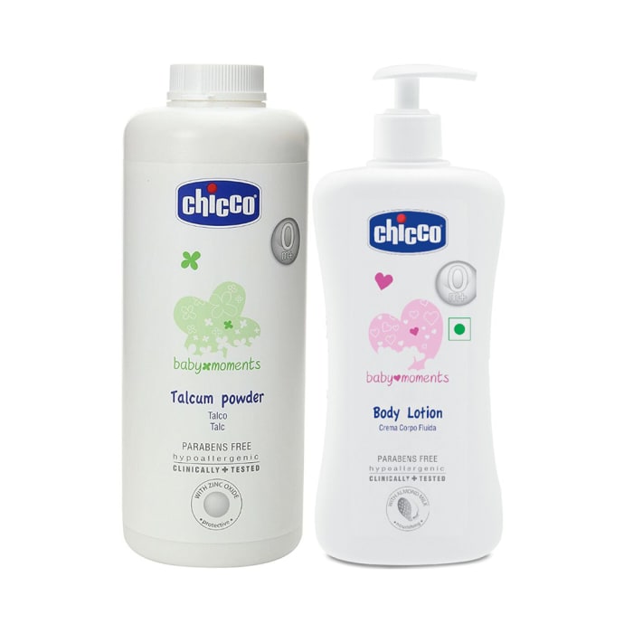 Chicco Combo Pack of Baby Talcum Powder 500gm and Baby Lotion 500ml