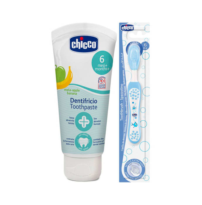 Chicco dentifricio toothpaste 6m+ mela apple banana