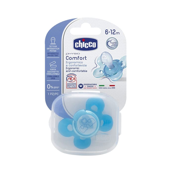 Chicco Physio Comfort Soother 6 to12 Months Blue