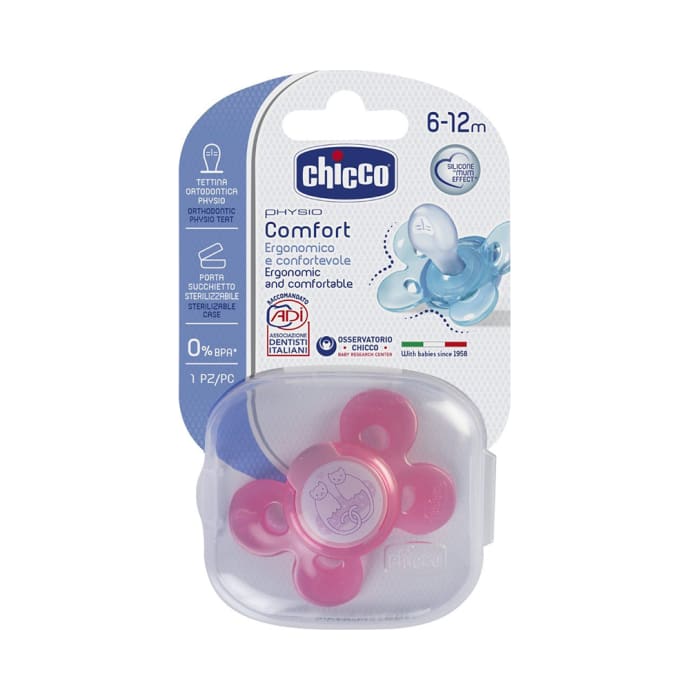 Chicco Physio Comfort Soother 6 to12 Months Pink