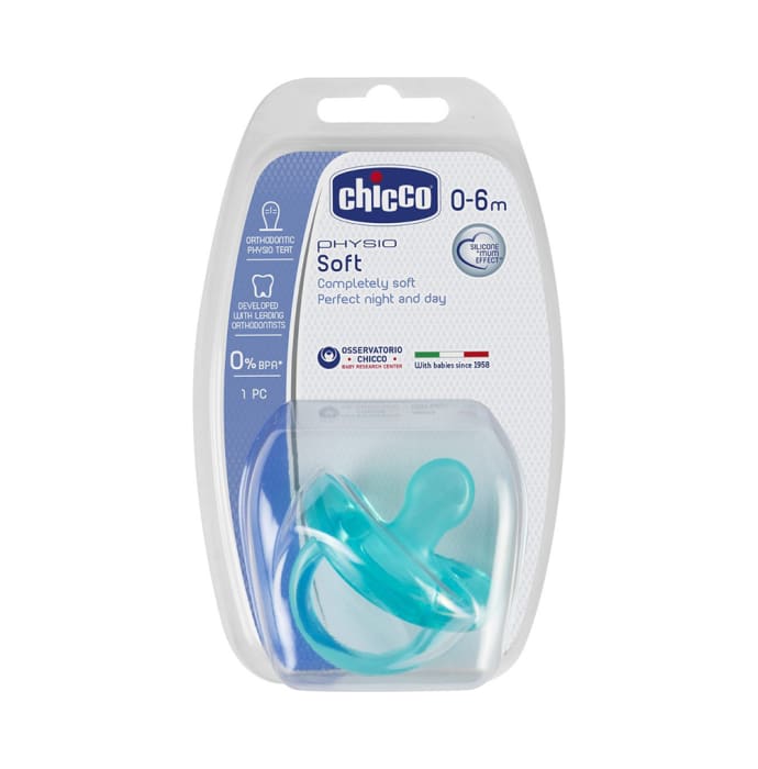 Chicco Physio Soft Silicone 0 to 6 Months Soother Blue