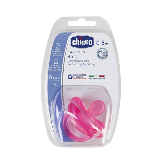 Chicco Physio Soft Silicone 0 to 6 Months Soother Pink