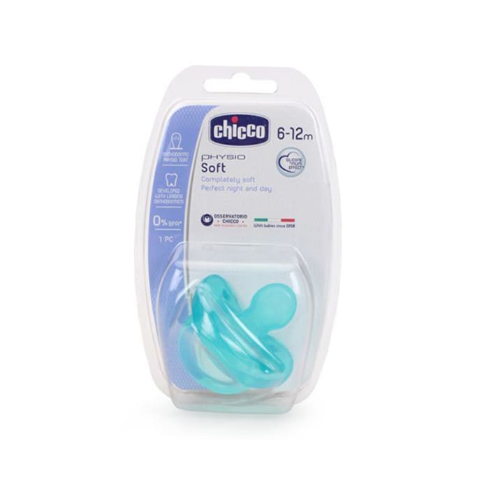 Chicco Physio Soft Silicone Soother 6 to 12 Months Sky Blue