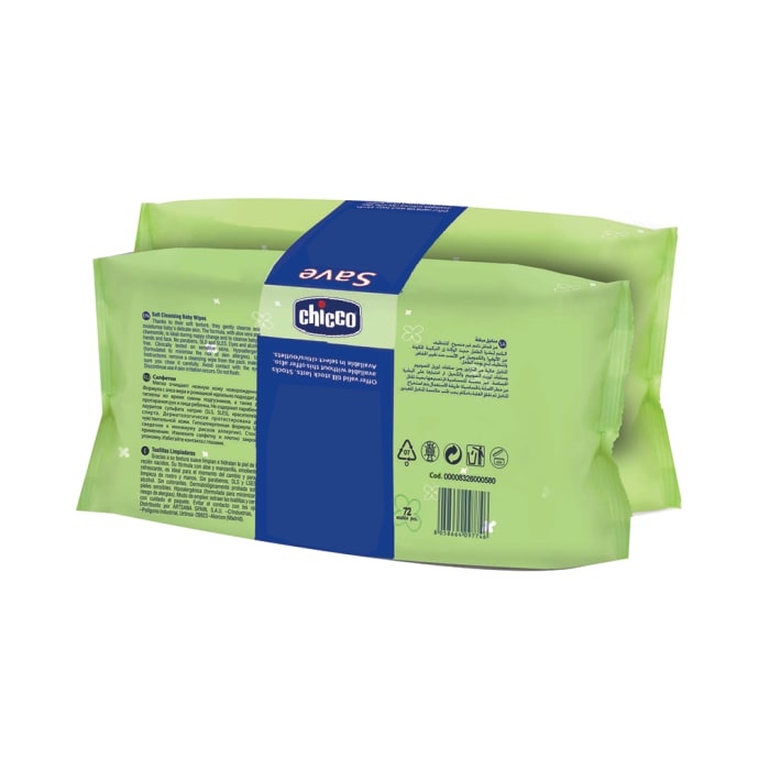 Chicco soft cleansing baby wipes pack of 2