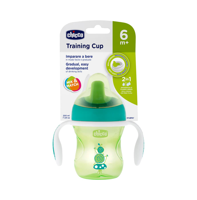 Chicco Training Sipper Cup 6 months (200 ml) Green and Orange