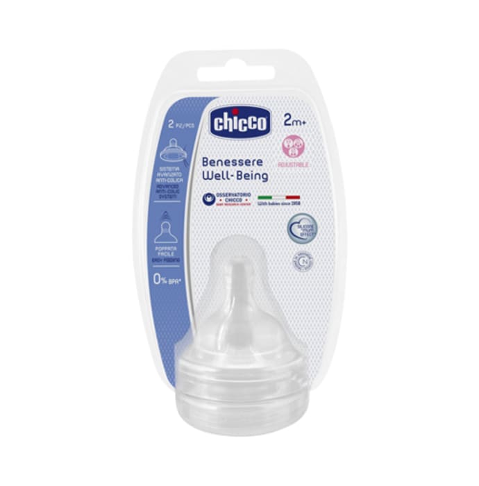 Chicco wellbeing adjustable silicone 2m+ teat