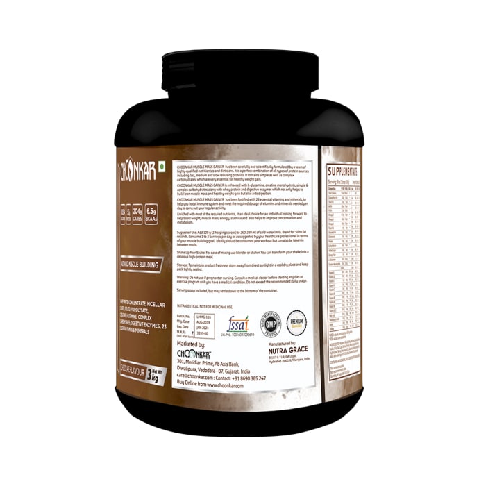 Choonkar Muscle Mass Gainer Powder Chocolate (3kg)