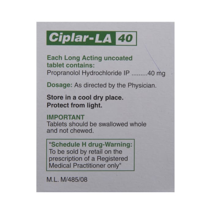 Ciplar-LA 40mg Tablet (15'S)
