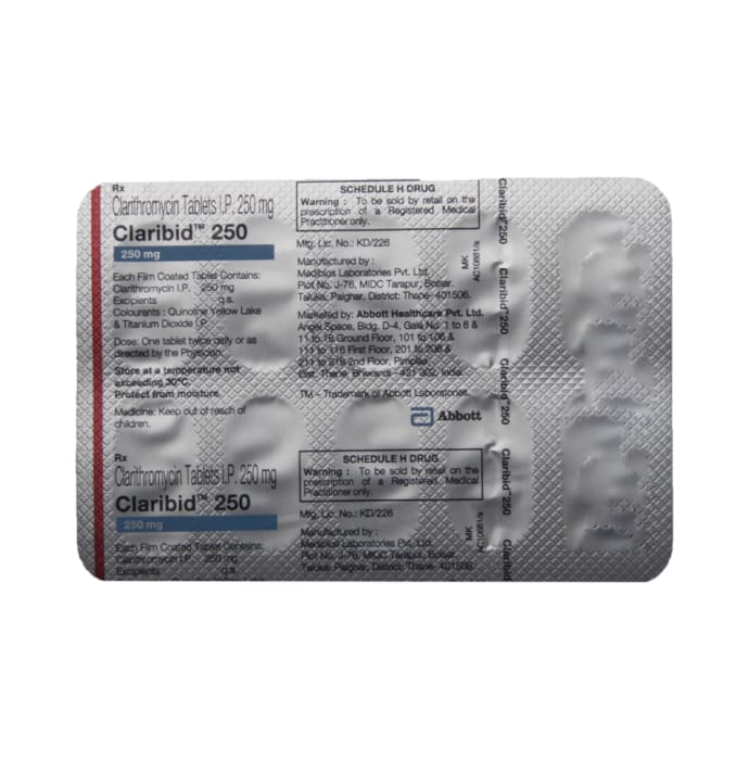 Claribid 250mg Tablet (10'S)