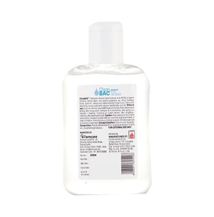 CleanBAC Antiseptic Alcohol Hand Sanitizer (250ml)