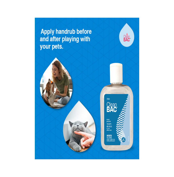 CleanBAC Antiseptic Alcohol Hand Sanitizer (250ml)