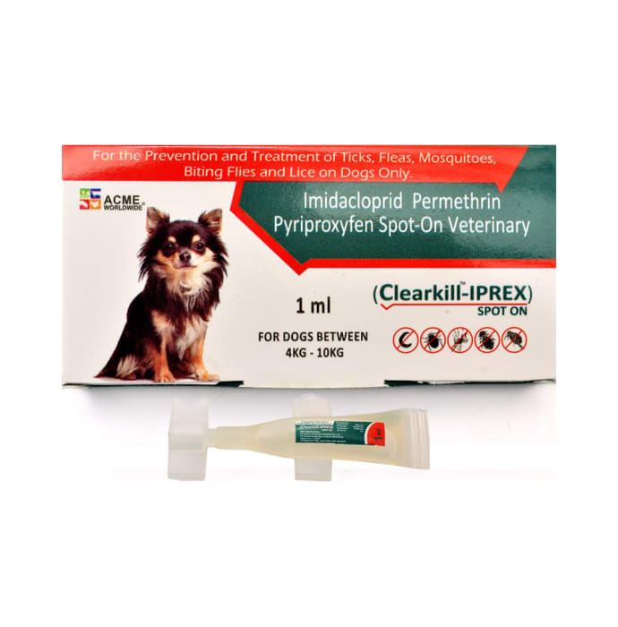 Clearkill-Iprex Spot On for Dogs 4Kg-10Kg (1ml)