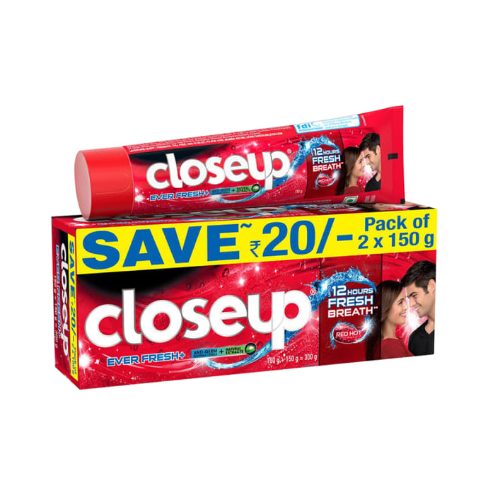 Closeup Ever Fresh+ Red Hot Toothpaste (150gm Each)