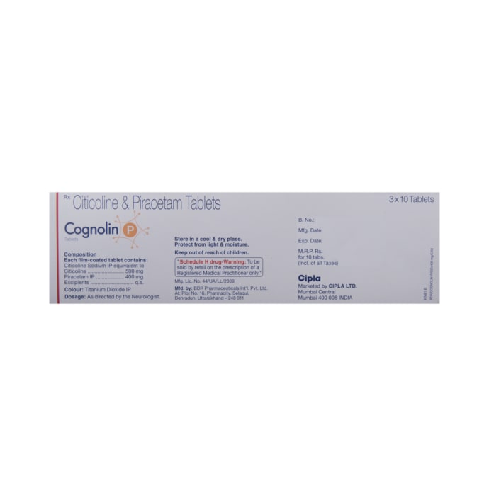 Cognolin P 500mg / 400mg Tablet (10'S)