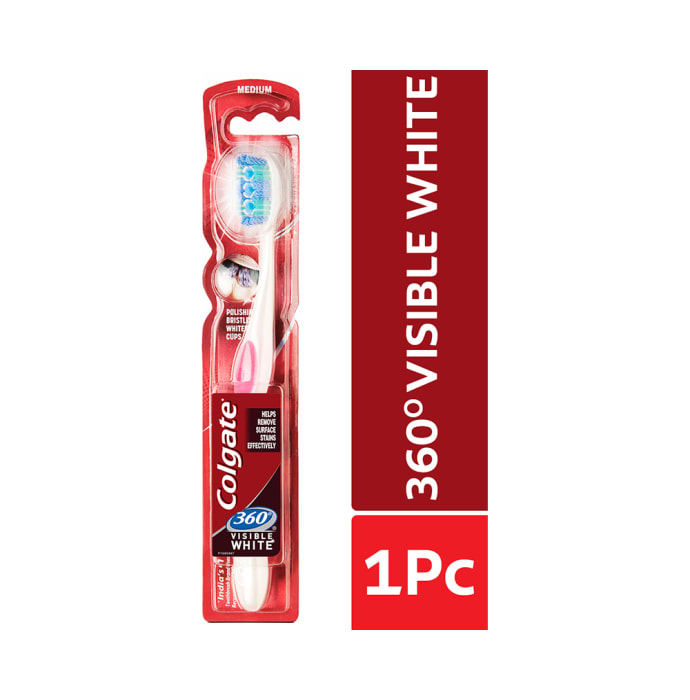 Colgate 360 Visible White Toothbrush Medium