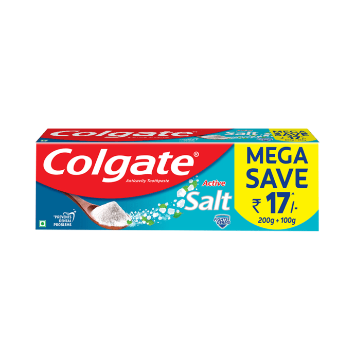 Colgate Active Salt Anticavity Toothpaste (200gm + 100gm) (300gm)