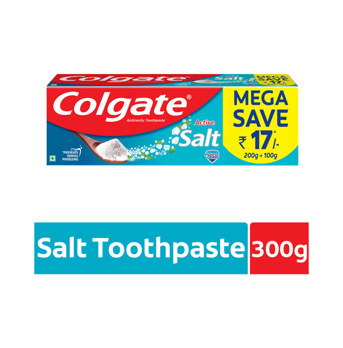 Colgate Active Salt Anticavity Toothpaste (200gm + 100gm) (300gm)