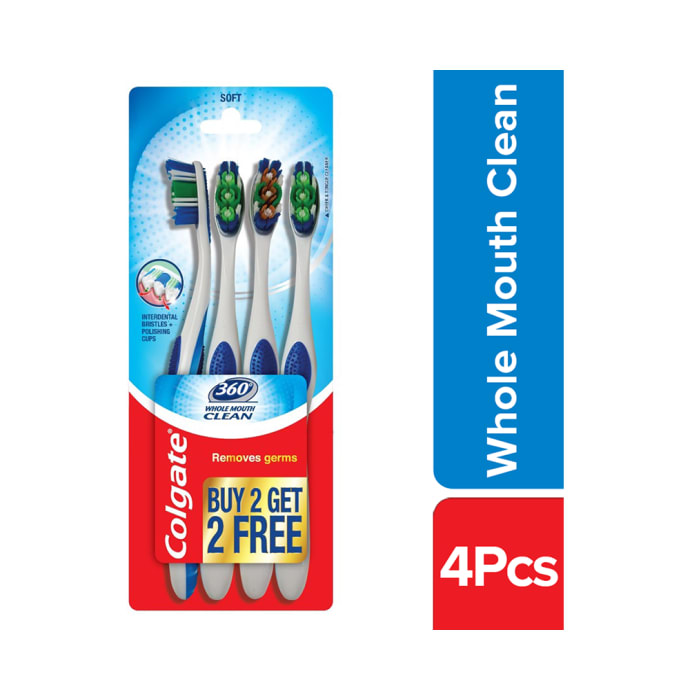 Colgate Colgate 360 Degree Whole Mouth Clean Toothbrush (Buy 2 Get 2 Free)