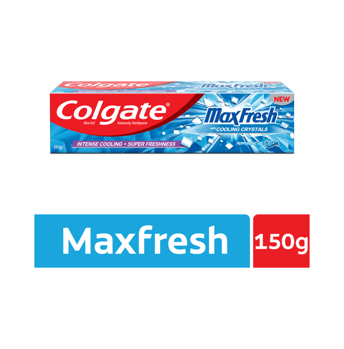 Colgate Maxfresh Peppermint Ice Blue Gel Toothpaste (150gm)