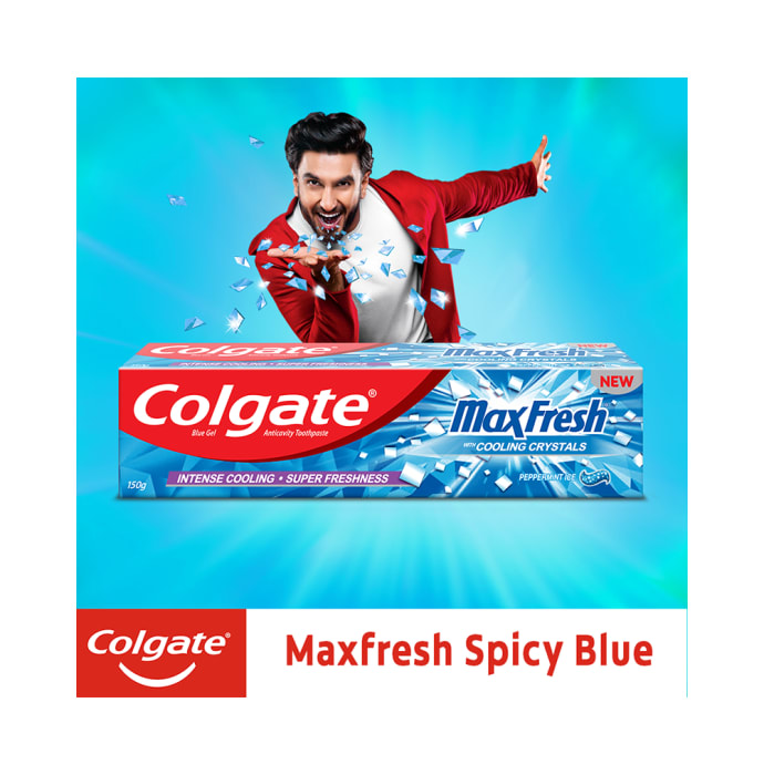 Colgate Maxfresh Peppermint Ice Blue Gel Toothpaste (150gm)